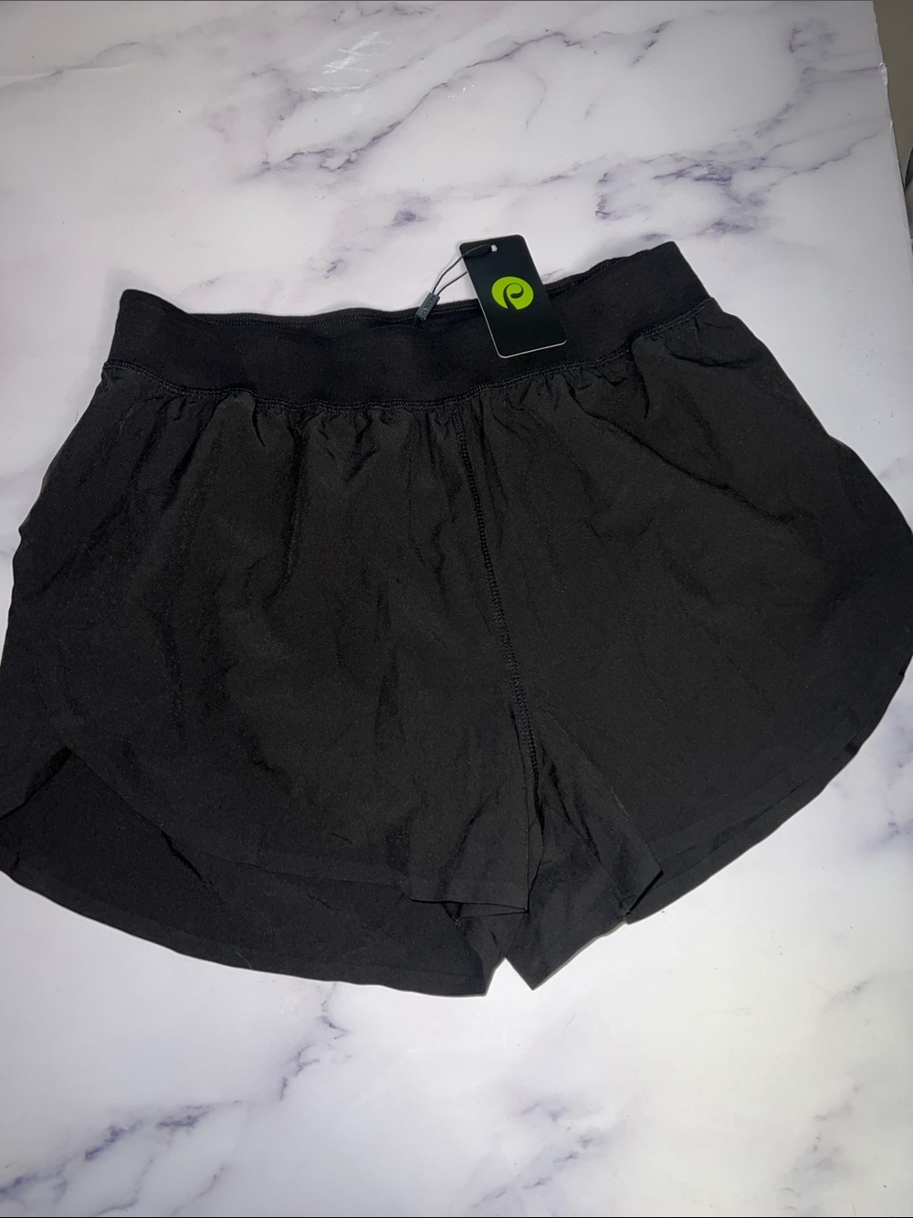 Black Women's Active Shorts with briefs- Pinspark